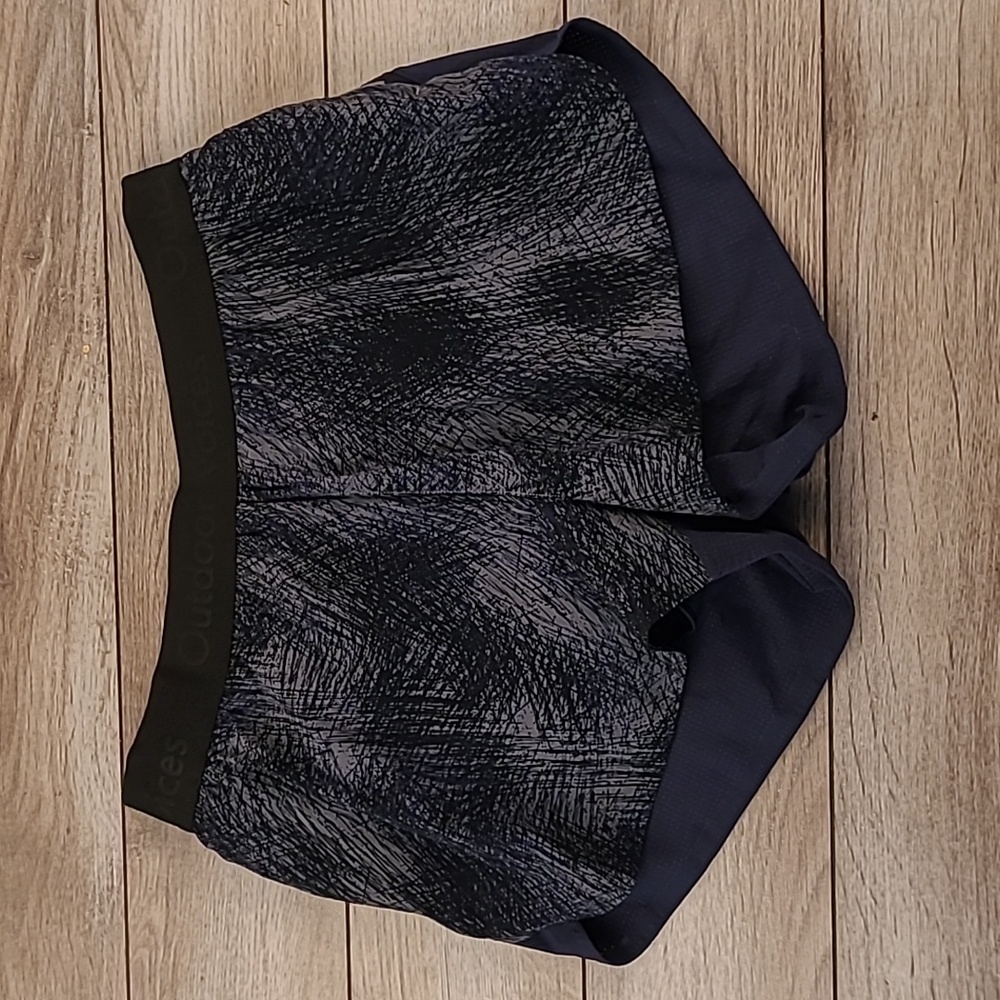 OUTDOOR VOICES Navy Grey Abstract Sz XS Womens Athletic Running Speed Shorts